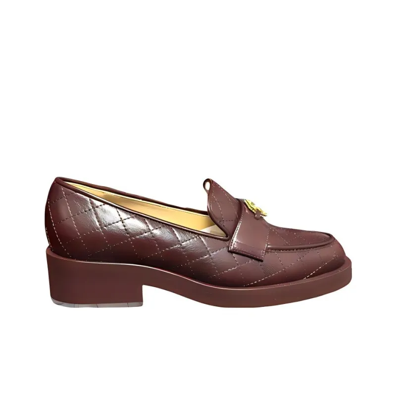 CHANEL Loafers Women's Red Brown-2