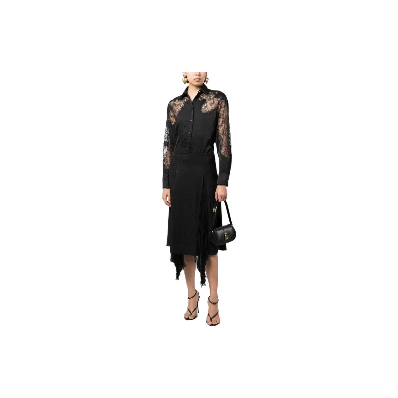 VERSACE Lace Detailed Buttoned Shirt-1