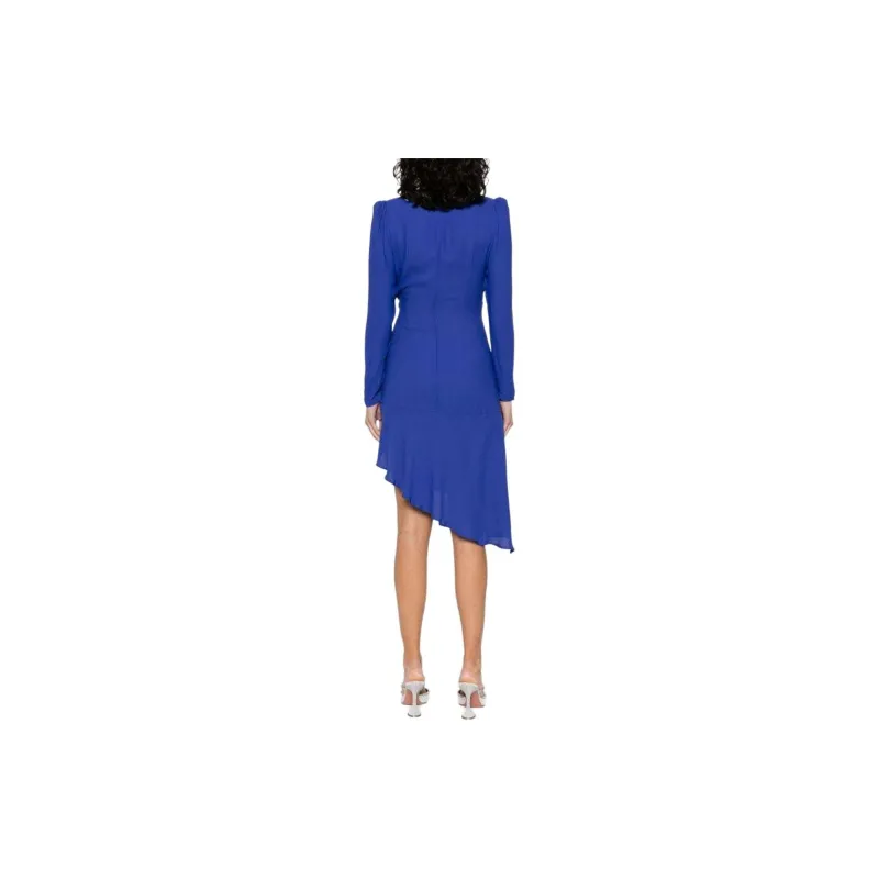 Elisabetta Franchi V Neck Asymmetric Midi Dress-2