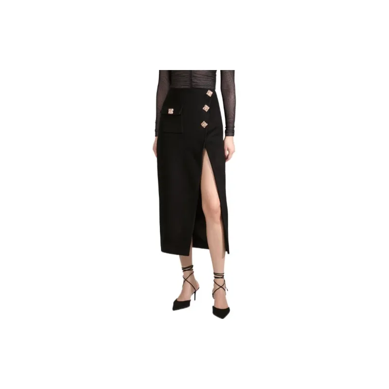 Self portrait Casual Long Skirts Women's Black-1