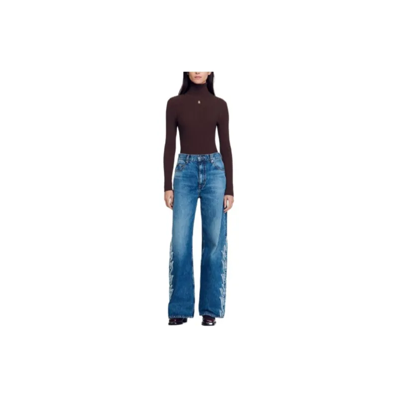 Sandro Embroidered Jeans-1
