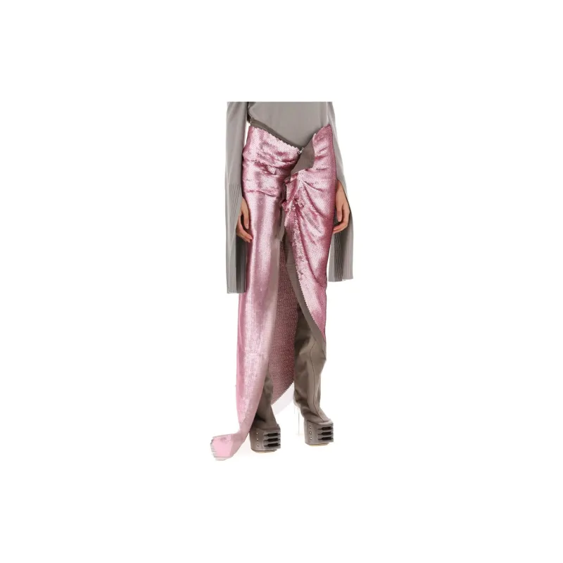 RICK OWENS Edfu Ruffle Detailed Slit Skirt-1