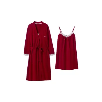 Colorful Pajama Set Women's Red