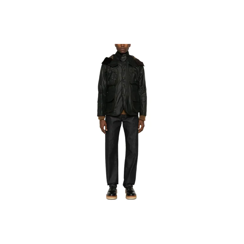 BARBOUR Outland Hooded Wax Jacket-1