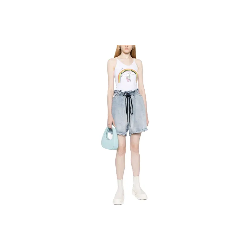 NATASHA ZINKO Drawstring Denim Shorts-1