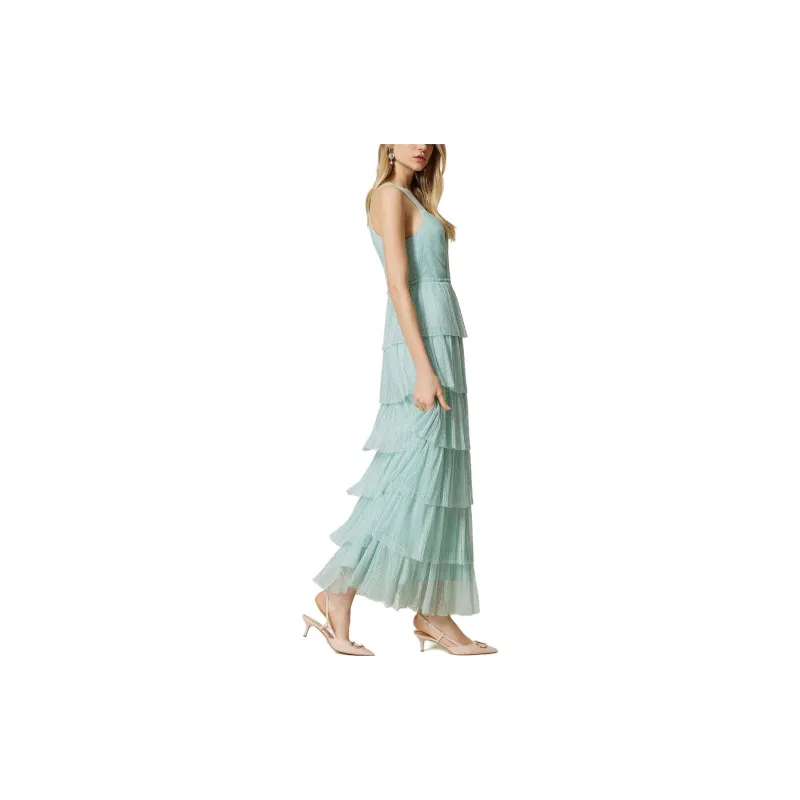 Twinset Flounce Detail Tulle Maxi Dress-4