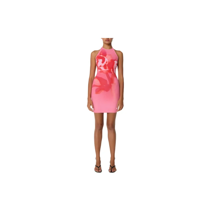 Khy x IOANNES FW24 Smooth Stretch Halter Mini Dress Slip Dresses Women's Pink Peony-1