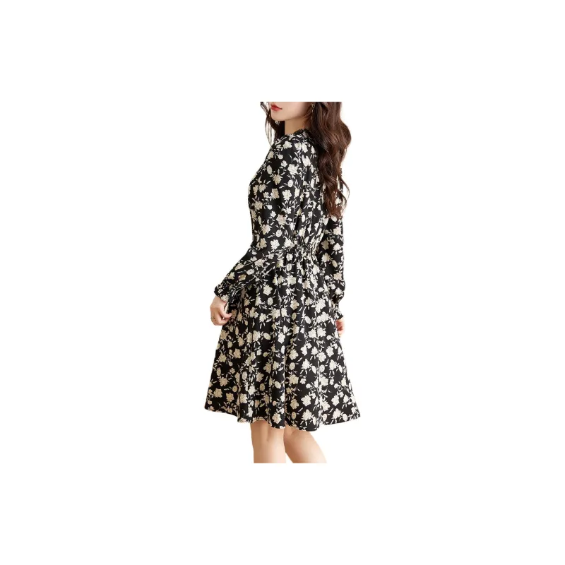 Still Quiet Long Sleeved Dress Women's Black-3