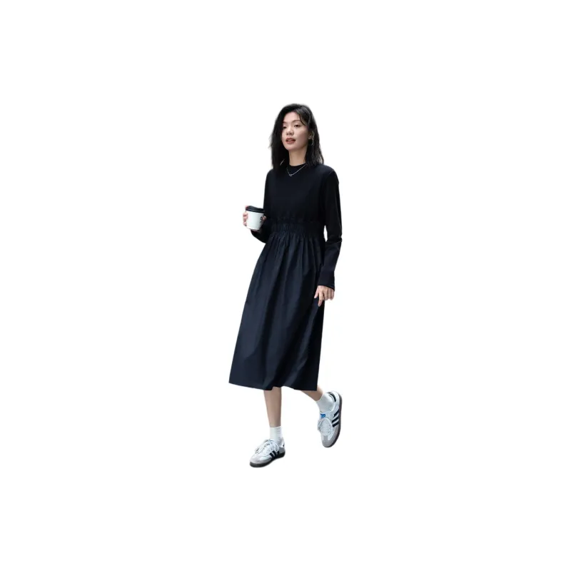 【dme】 Long Sleeved Dresses Women's Black-1