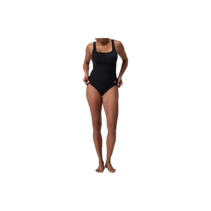 Speedo Women's Flex Band Swimsuit With Swim Bra One-piece Swimsuit Women's Black-2