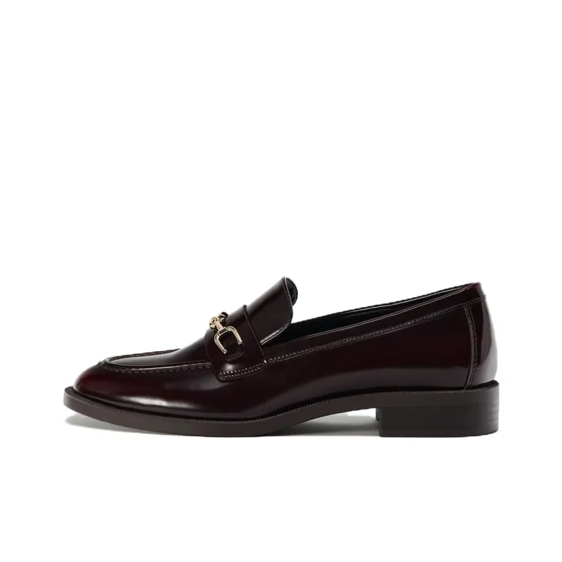 ZARA Loafers 3cm Women's Dark Red-0