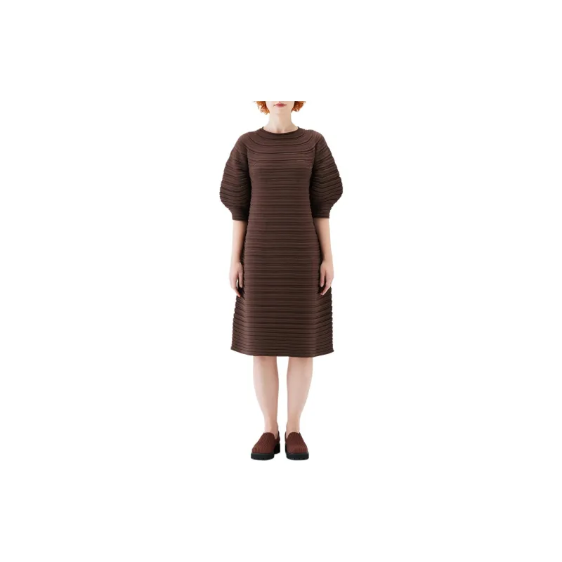 PLEATS PLEASE ISSEY MIYAKE Mushroom knit Midi Dress-2