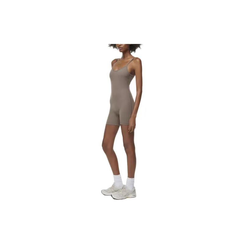 ARITZIA Golden BUTTER Essential 5' Romper Bodysuits Women's Turner Taupe/Turner Gray-Brown-4