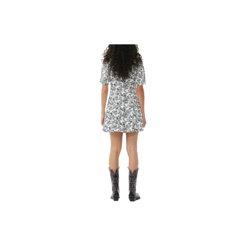 GANNI Floral print Wrap Minidress-3