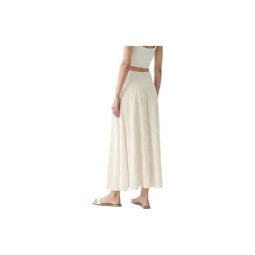 SHALLOW STREAMS Casual Long Skirts Women's Antique White