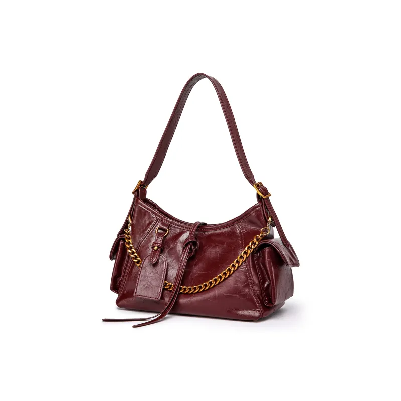 FAIRWHALE PU Shoulder Bag Regular Women's Black/Brown/Khaki/White/Burgundy/Silver-12