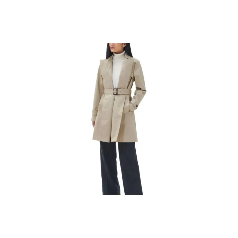 BARBOUR Double Breasted Belted Trench Coat-2