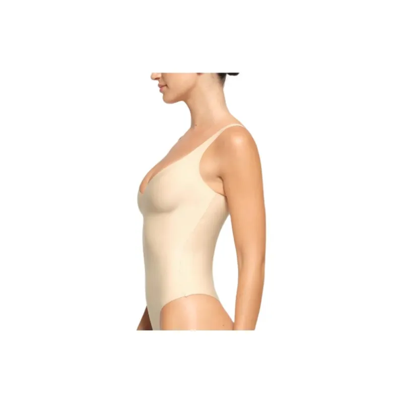 SKIMS BODY UNLINED PLUNGE THONG BODYSUIT Bodysuits Women's SAND/Sand-3