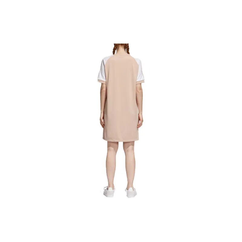 Adidas Originals Raglan Dress Short Sleeved Dresses Women's Pearl Smoke Gray-3