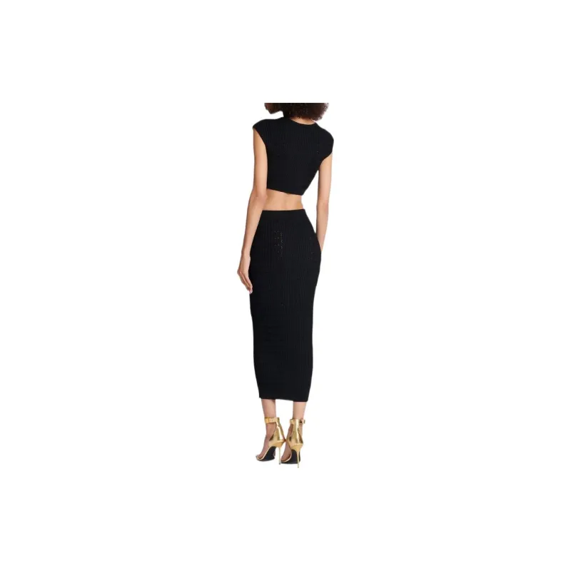BALMAIN Button Detailed Pencil Skirt-2