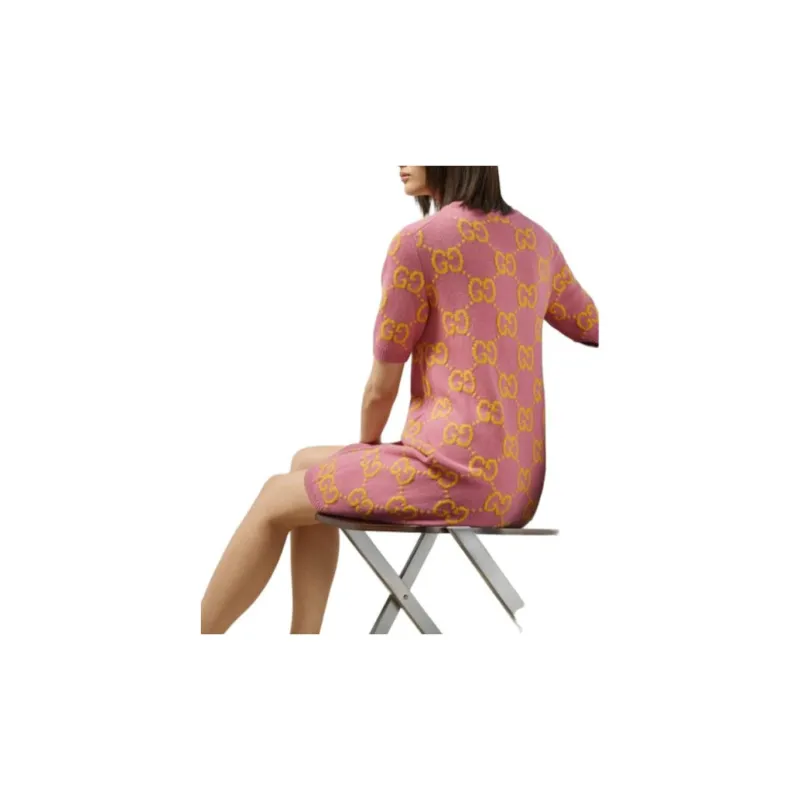 GUCCI GG pattern Wool Dress-3