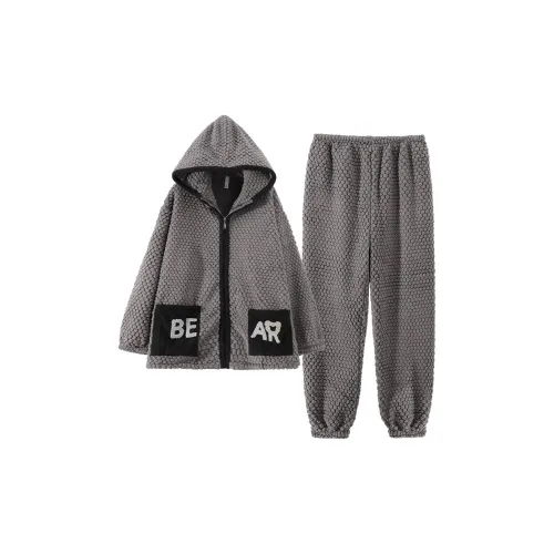 Qiao Ni Tong Pajama Set Men's Coffee
