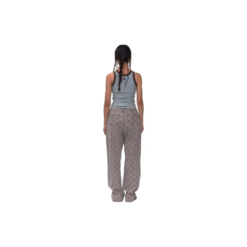 Rest&Recreation SS24 LOGO PRINTED JEANS Women's LIGHT BROWN/Light Brown-2
