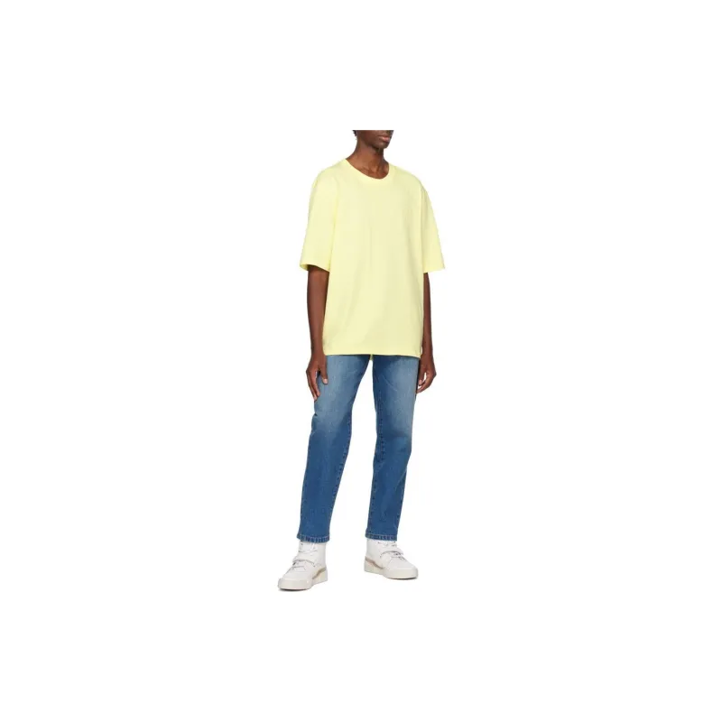 AMIPARIS Drop Shoulder Sleeve T Shirt Unisex Cream Yellow-7