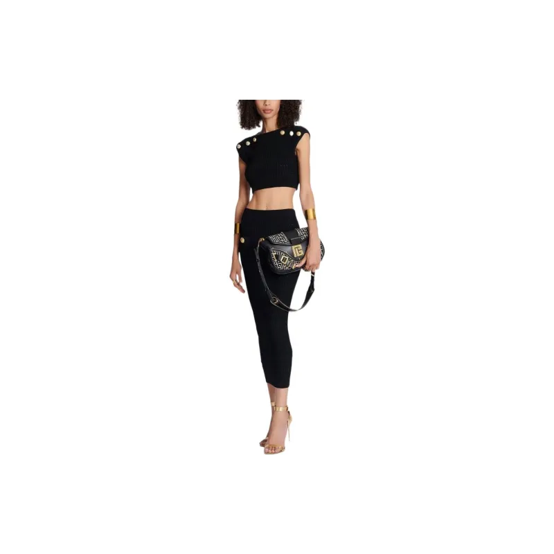 BALMAIN Button Detailed Pencil Skirt-1