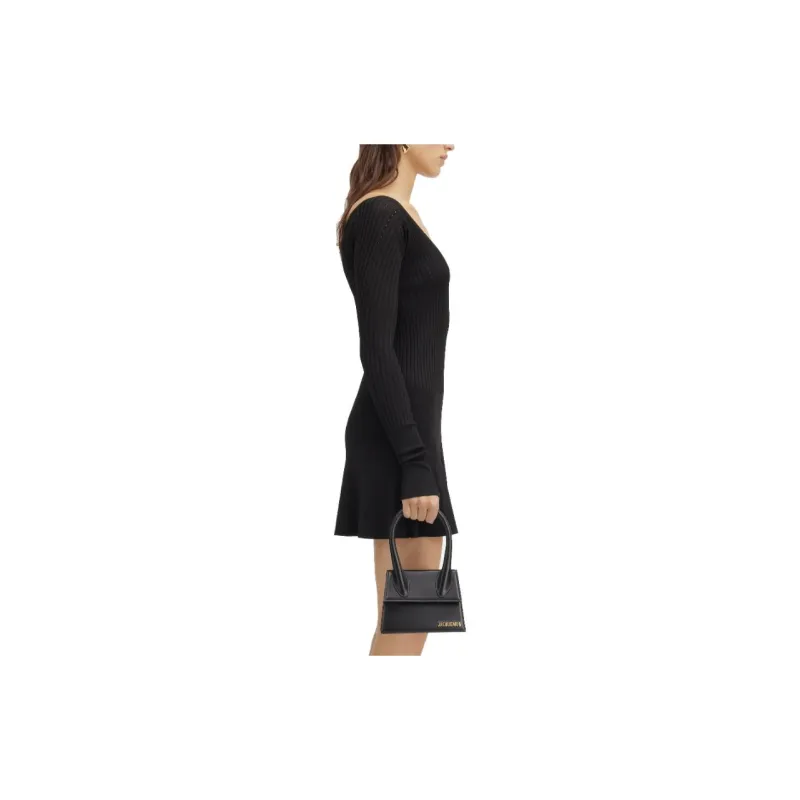 Jacquemus Long Sleeve Scalloped Mini Dress-2