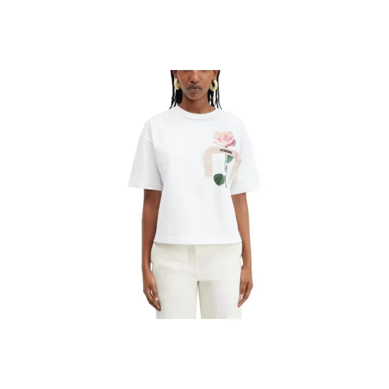 Jacquemus T-Shirts Women's Rose White-1