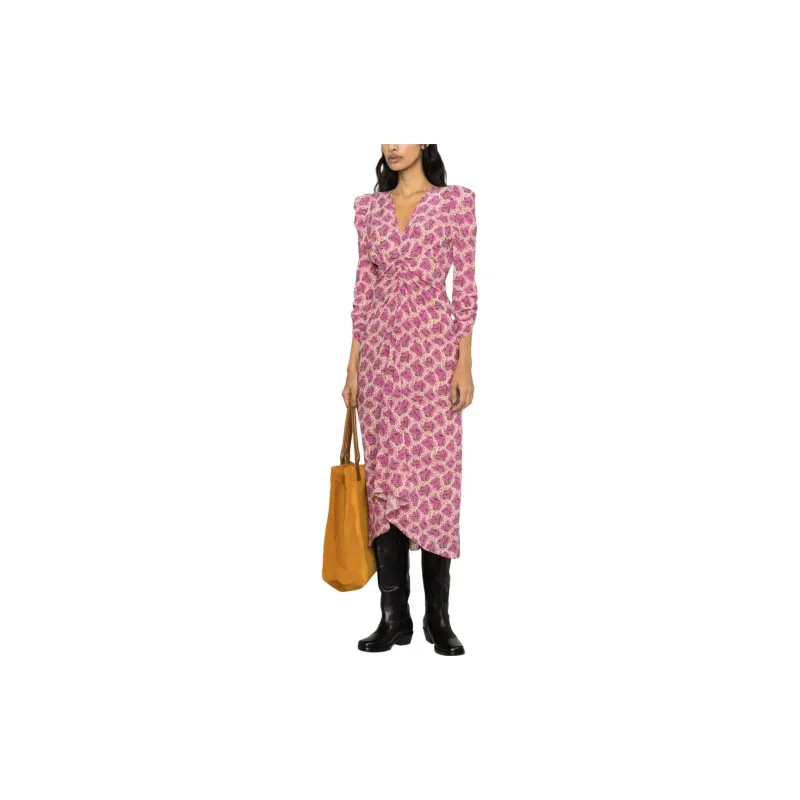 ISABEL MARANT Pattern Printed V Neck Dress-3