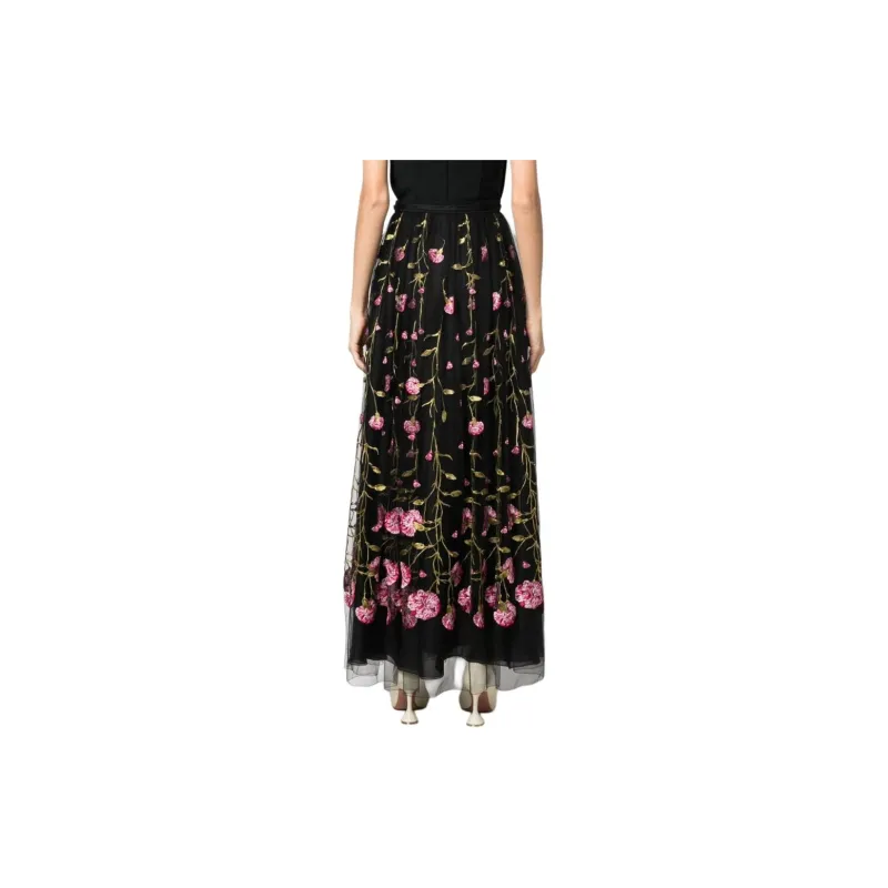 Giambattista Vall Floral Embroidered Tulle Skirt-2