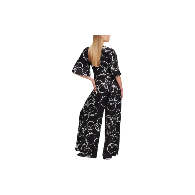 KARL LAGERFELD / Karl Lagerfeld Jeans Circle print Wide leg Jumpsuit-3
