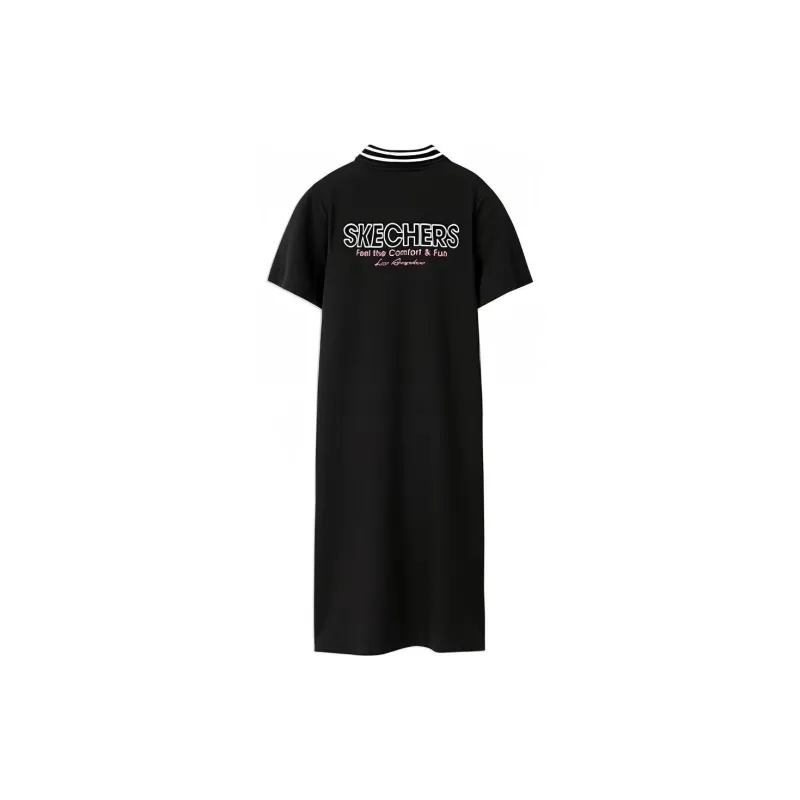 Skechers Short Sleeved Dress Women's Carbon Black-1