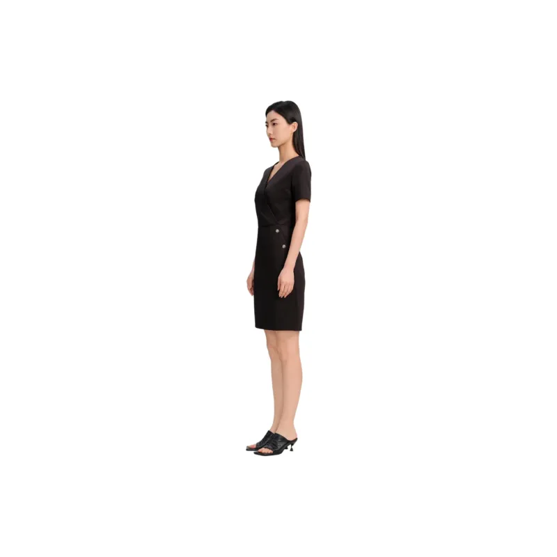 Blood Glitter Short-Sleeved Dresses Women's Black-1