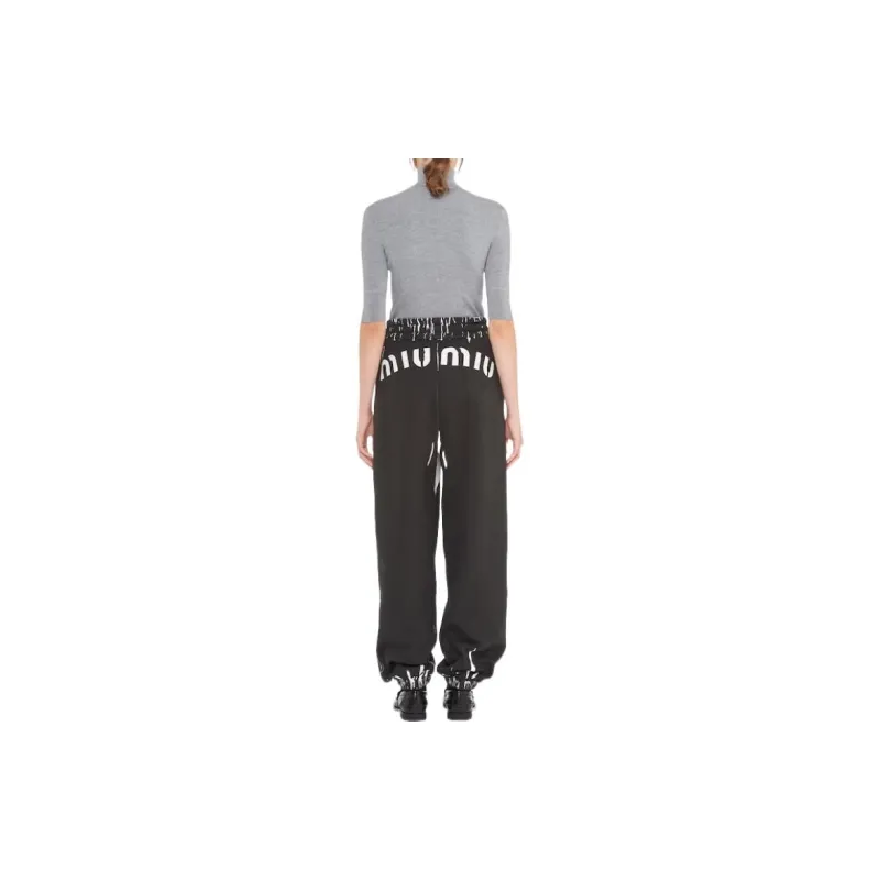 MIU MIU Knitted Sweatpants Women's Black-1