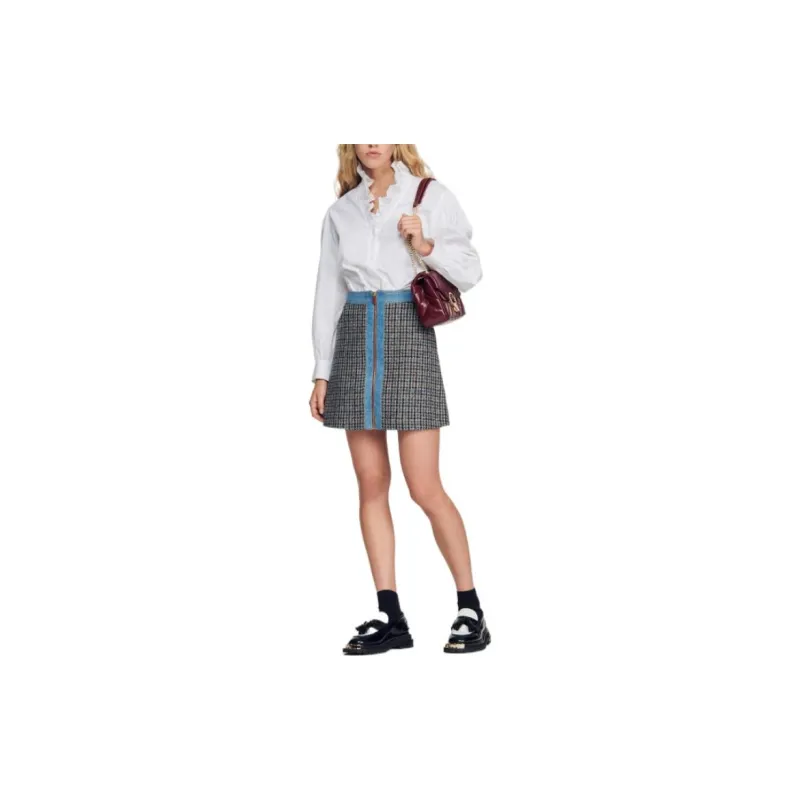 Sandro Denim Short Skirts Women's Blue-1