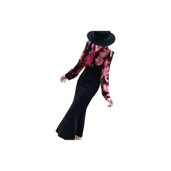 LANSEER Long-Sleeved Dresses Women's Black