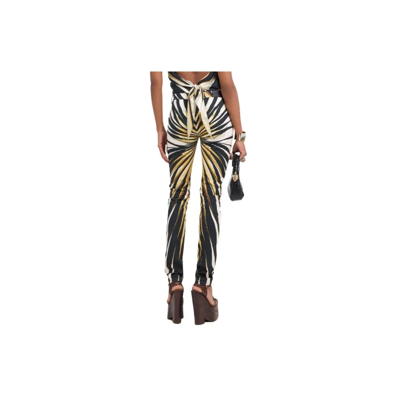 Roberto Cavalli Ray Of Gold Print Skinny Trousers-2