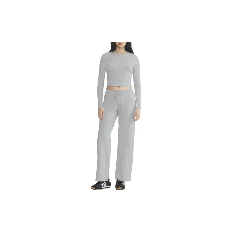 ARITZIA Tna Chill Casual Pant Knitted Sports Pants Women's Heather Chrome-3
