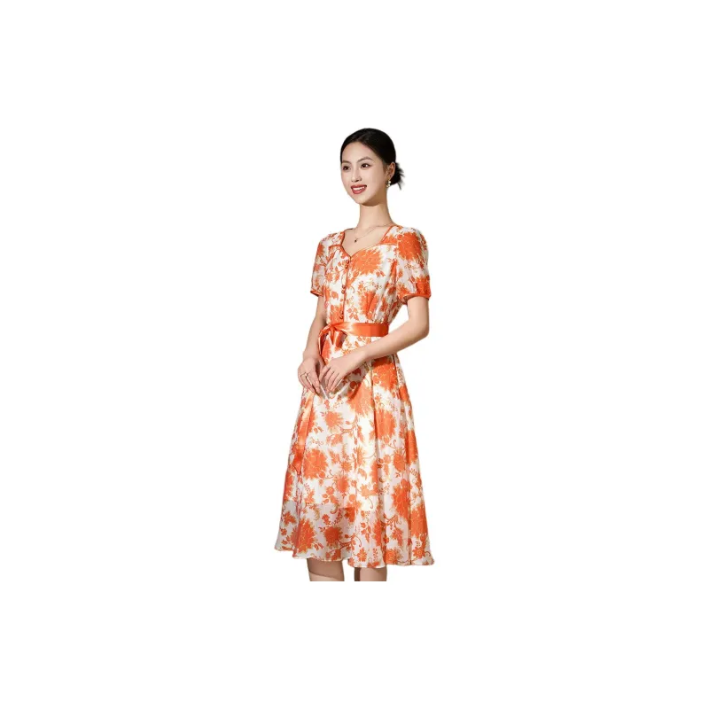 Mylan Short Sleeved Dresses Women's Orange-2