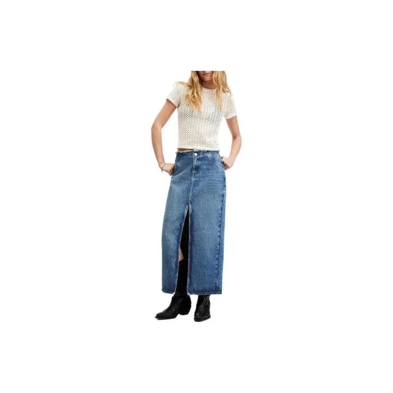 ALLSAINTS Denim Long Skirts Women's Blue-2