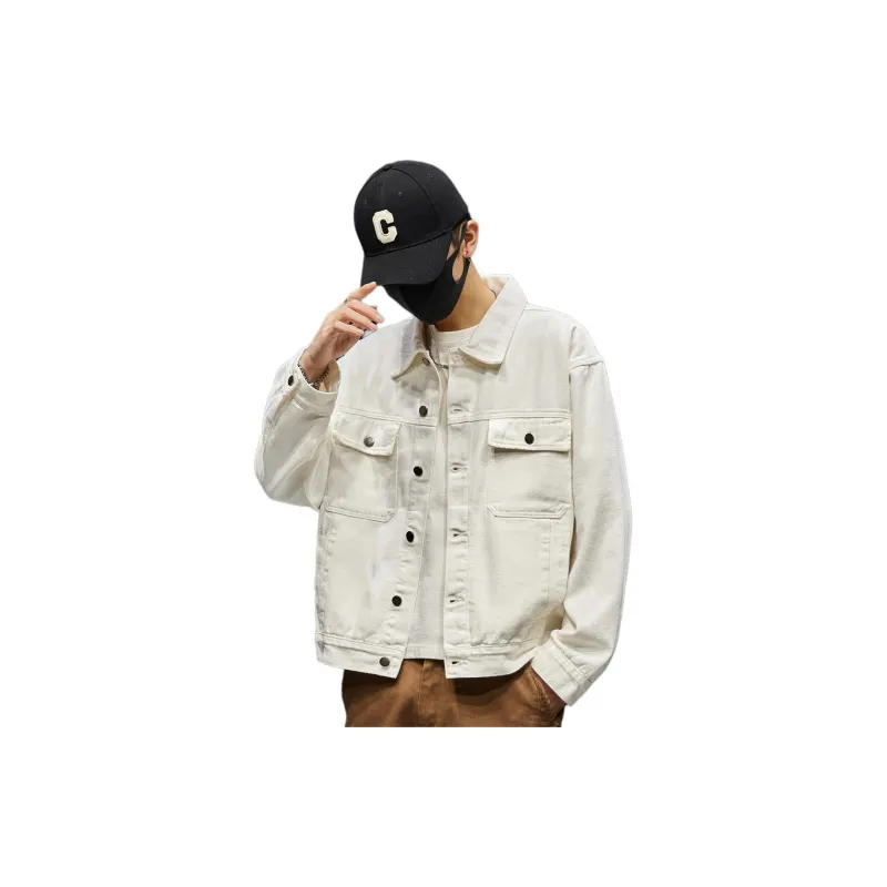 Tonlion Denim Jacket Unisex Raw White-2