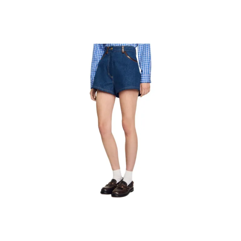 Sandro High rise Denim Shorts-3