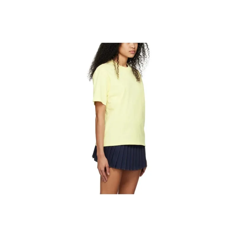 AMIPARIS Drop Shoulder Sleeve T Shirt Unisex Cream Yellow-2