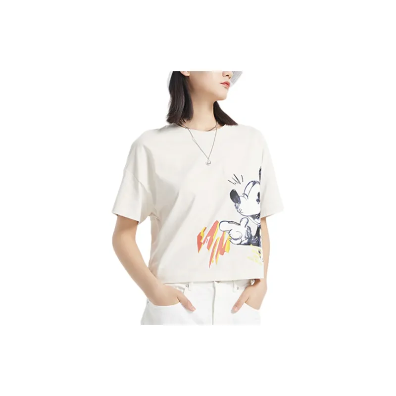 Disney X LINING Crop Tops Women's White-4