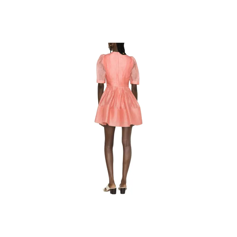 Zimmermann Short-Sleeved Dresses Women's Peach Pink-2