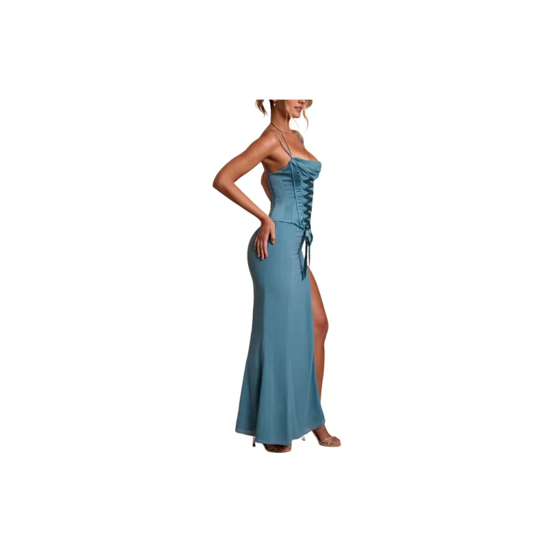 OH POLLY CORALIE Slip Dresses Women's Cyan-1