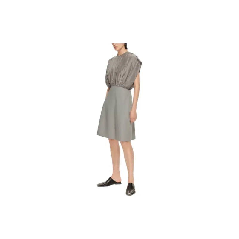 Jiangnan Commoner Sleeveless Dress Women's Cool Beige Gray 057-3